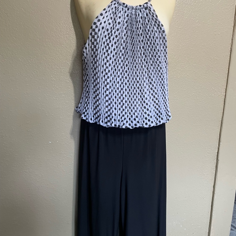 Black and White Geometric Jumpsuit with Bold Patterns